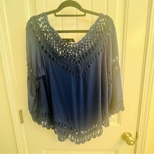 NWT Elegant Navy Crochet Women's Top